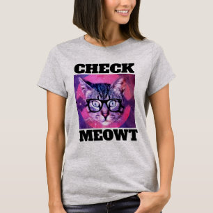 CAMISETA CHECK MEOWT FUNNY CAT T-SHIRS