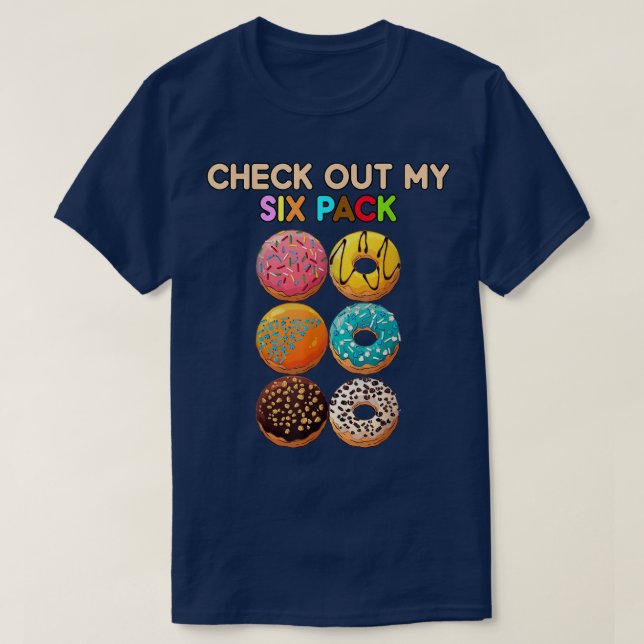 Camiseta Check Out My Si Pack Donut funny gym workout resol (Diseño del anverso)