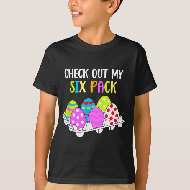 Camiseta Check Out My Six Pack Funny Easter Egg Abs Workout (Anverso)