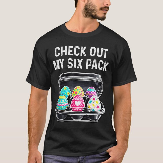 Camiseta Check Out My Six Pack Funny Easter Egg Abs Workout (Anverso)