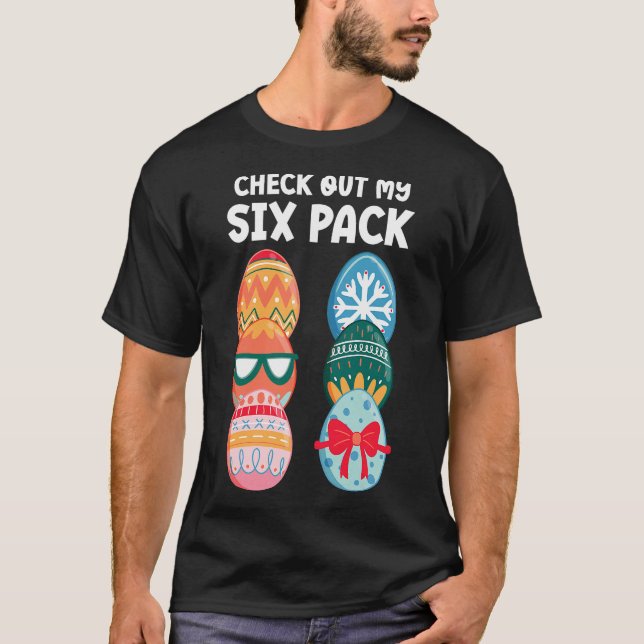 Camiseta Check Out My Six Pack Funny Easter Egg Abs Workout (Anverso)