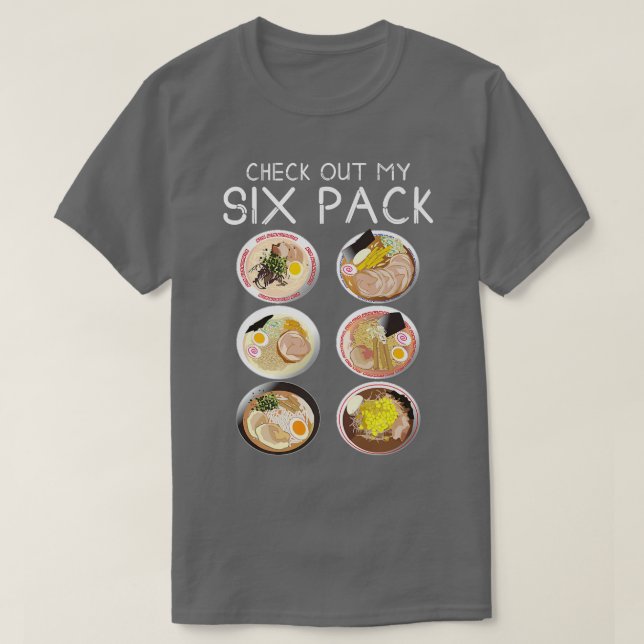 Camiseta Check Out My Six Pack Ramen Funny Food Pun Japanes (Diseño del anverso)