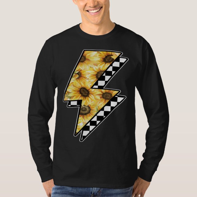 Camiseta Checked Sunflower Lightning Chess Board (Anverso)