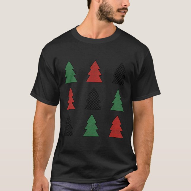 Camiseta Checkered Christmas Tree Graphic Crewneck Swea Fun (Anverso)