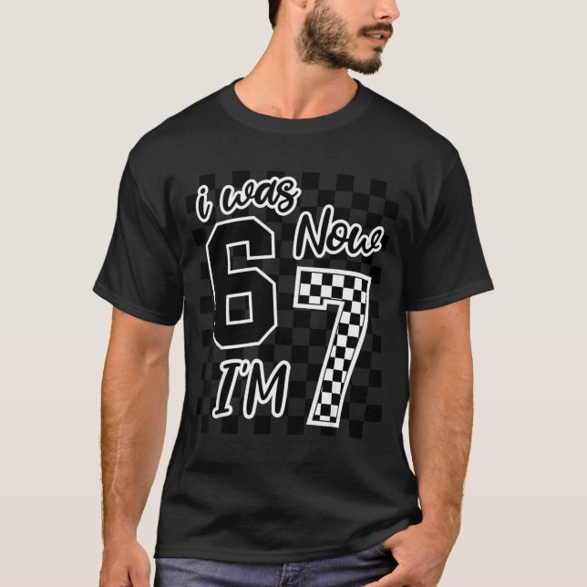 Camiseta Checkered I Was 6 Now I'm 7 Birthday Seven Years O (Anverso)