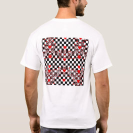 Camiseta Checkered Pattern With Red Hearts & Shapes