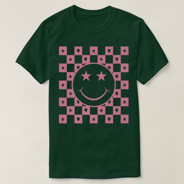 Camiseta Checkered Smiling Face Funny Premium  (Diseño del anverso)