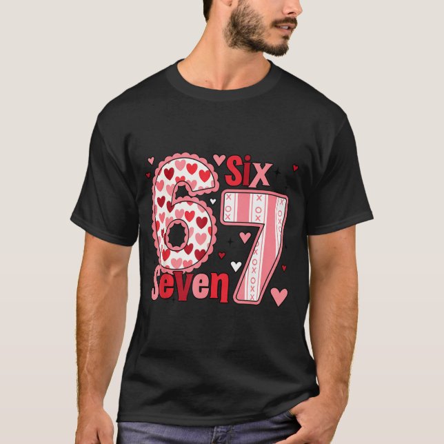 Camiseta Checkered Valentine Cute Six Seven 6 7 Meme Teens  (Anverso)