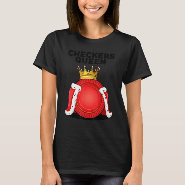Camiseta Checkers Queen Womens Boardjuegos Board Checkers (Anverso)