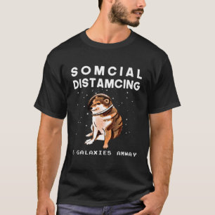 CAMISETA CHEEMS DOGE MEME EN EL ESPACIO FUNNY DISTAMIENTO S