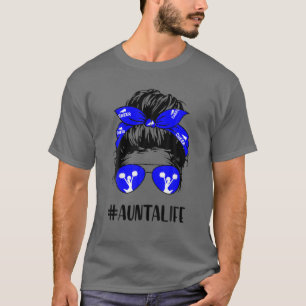 Camiseta Cheer Aunta Life Messy Bun Hair Cheerleading Mothe