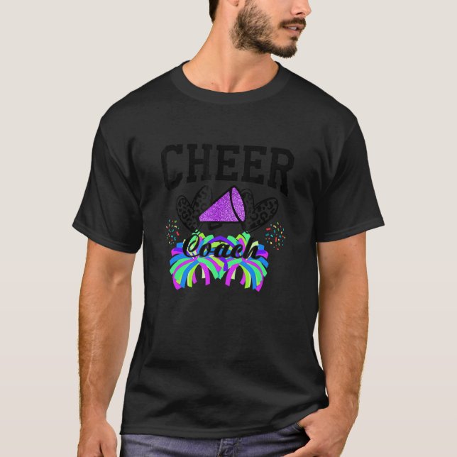 Camiseta Cheer Coach Leopard Cheerleading Cute Cheer For Co (Anverso)
