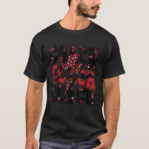 Camiseta Cheer Coach Lightning Bolt Cheer Leopard Red Black