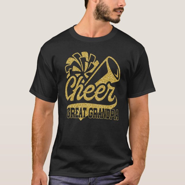 Camiseta Cheer Great Grandpa Biggest Fan Cheerleader Father (Anverso)