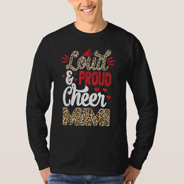 Camiseta Cheer Mimi Biggest Fan Leopard Print And Pom Pom (Anverso)