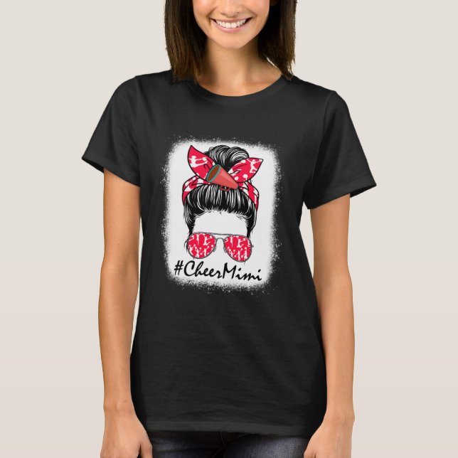 Camiseta Cheer Mimi Life Messy Bun Cheerleader Mothers Day  (Anverso)