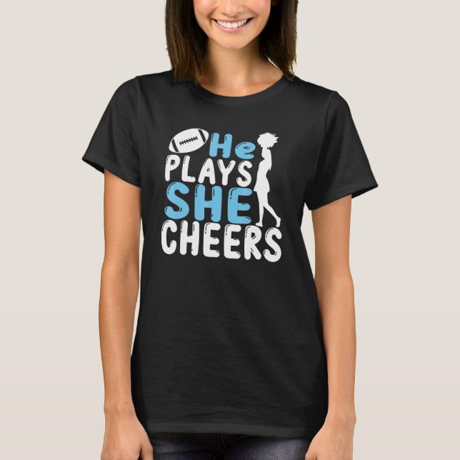 Camiseta Cheer Mom Football Son Cheerleading Daugher Cheer (Anverso)