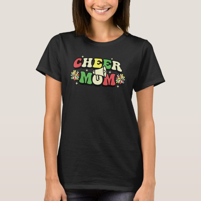 Camiseta Cheer Mom Leopard Letters Cheer Pom Poms (Anverso)