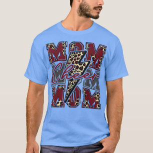Camiseta Cheer Mom Lightning Bolt Cheer Leopard Maroon