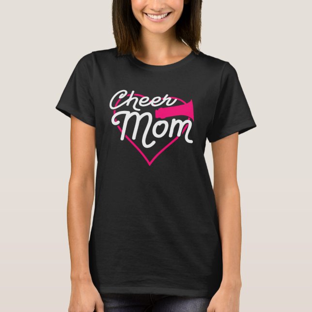 Camiseta Cheer Mom Love Support Heart Cheerleader Fun Spots (Anverso)