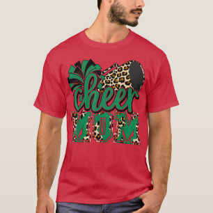 Camiseta Cheer Poms y Megaphone, amante de la madre verde l