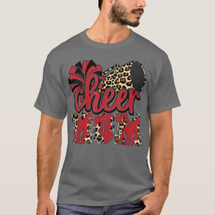 Camiseta Cheer Poms y Megaphone, madre del leopardo rojo
