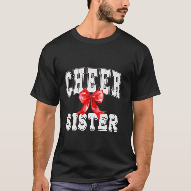 Camiseta Cheer SISTER Coquette Red Bow (Anverso)