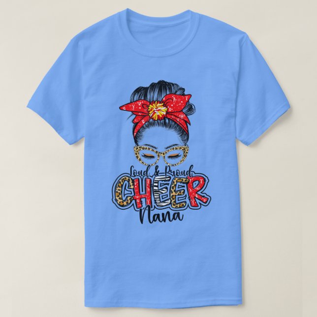 Camiseta Cheerading Nana Leopard Messy Bun Mot (Diseño del anverso)