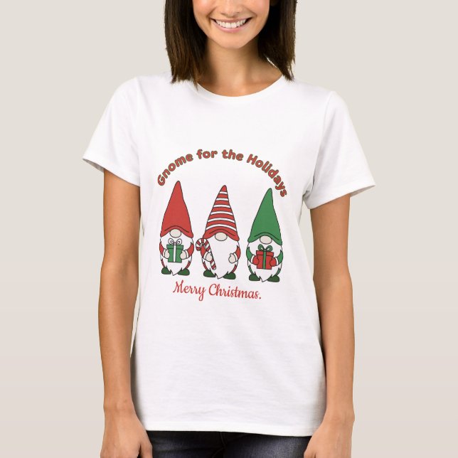 Camiseta Cheerful Christmas Gnomes (Anverso)