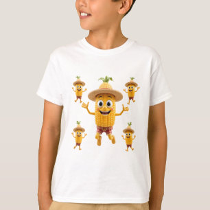 Camiseta Cheerful Corn Characters Celebrating Life