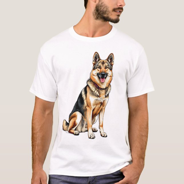 Camiseta Cheerful Czechoslovakian Wolfdog Dog (Anverso)