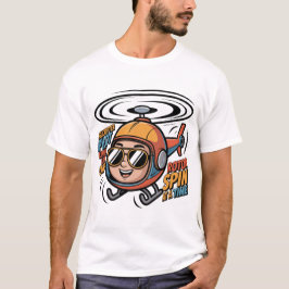 Camiseta Cheerful Helicopter Pilot Cartoon – Living Life On