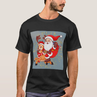 Camiseta Cheerful Santa Claus T-Shirt – Perfect Christmas G