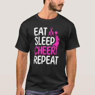 Camiseta CheerLeader Cheerled Eat Sleep Cheeke Repetir 1