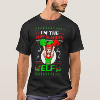 Camiseta Cheerleader Elf Design Christmas Cheerleading 