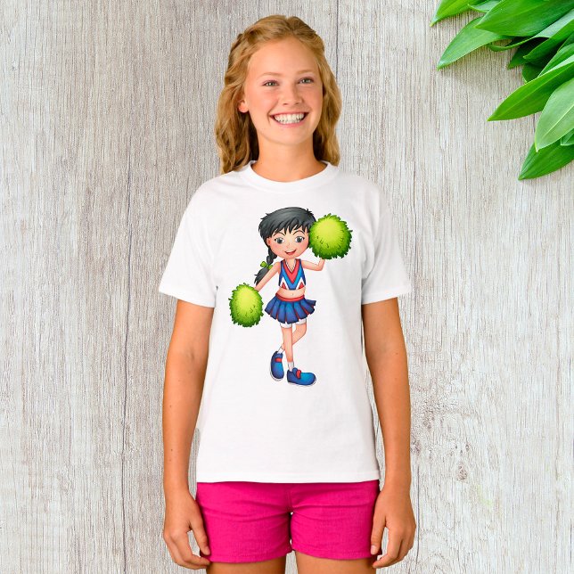 Camiseta Cheerleader Girl with Pom Poms Fun Sports Spirit (Subido por el creador)