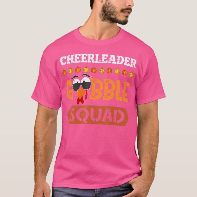 Camiseta Cheerleader Gobble Squad Turkey Thanksgiving Cheer (Anverso)