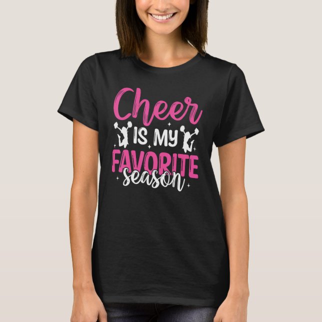 Camiseta Cheerleading Saying Slogan   Cheer Is My Favorite  (Anverso)