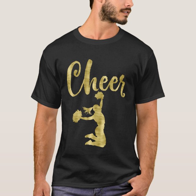 Camiseta Cheerleading Script Cheer Dark Yellow (Anverso)
