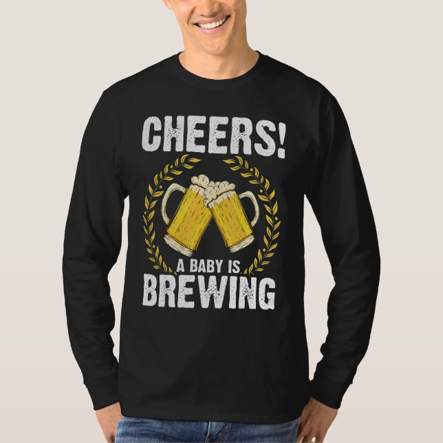 Camiseta Cheers a baby is brewing Brewing Beer brewer  Baby (Anverso)