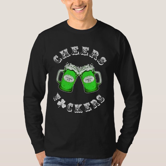 Camiseta Cheers F ckers St Patricks Day Beer Drinking Mugs  (Anverso)