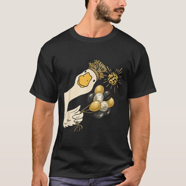 Camiseta Cheers Happy New Year 2026 Goose With Balloon Disc (Anverso)