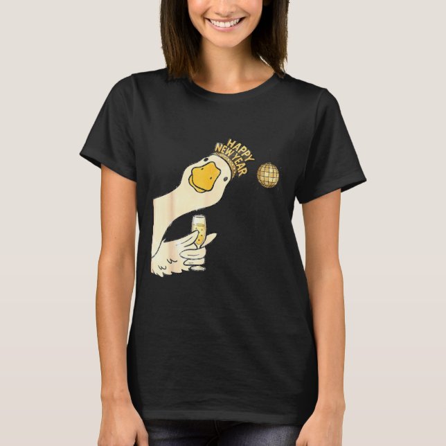 Camiseta Cheers Happy New Year 2026 Goose With Champagne Di (Anverso)