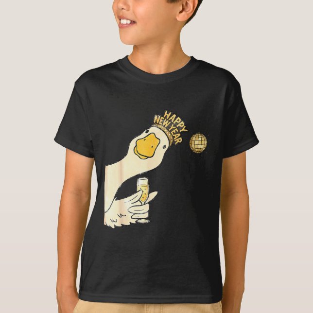 Camiseta Cheers Happy New Year 2026 Goose With Champagne Di (Anverso)