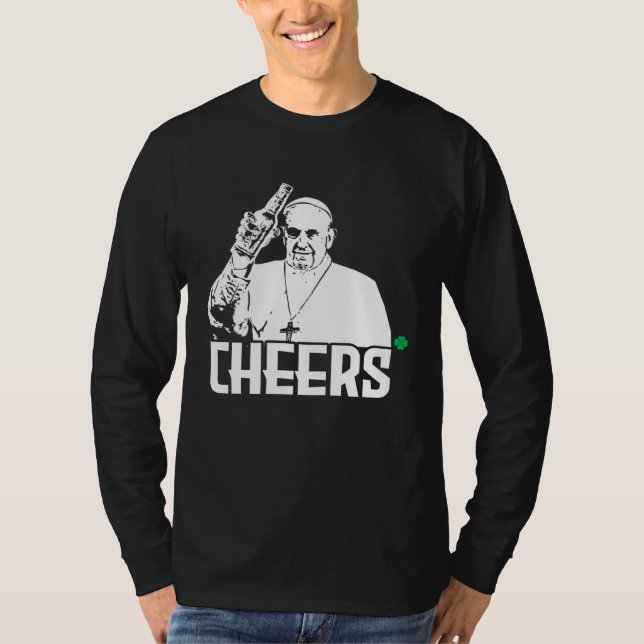 Camiseta Cheers pope  St Patricks Day Pope (Anverso)