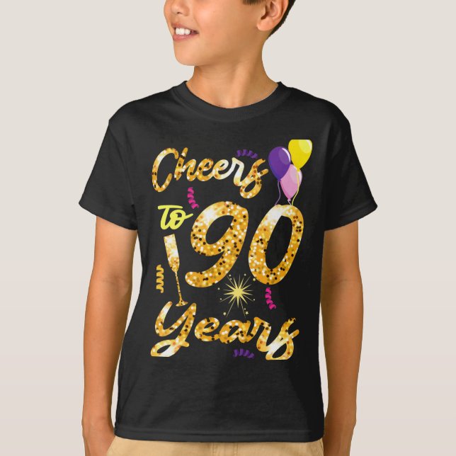 Camiseta Cheers To 90 Years 1931 90th Birthday Celebration  (Anverso)
