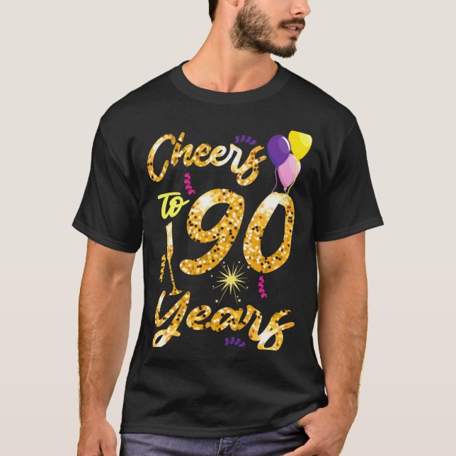 Camiseta Cheers To 90 Years 1931 90th Birthday Celebration  (Anverso)