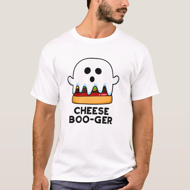 Camiseta Cheese Boo-ger Funny Ghost Cheeseburger Pun (Anverso)