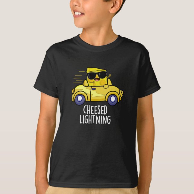 Camiseta Cheese Funny Cheesed Lightning Pun Dark BG (Anverso)
