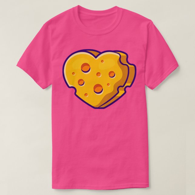 Camiseta Cheese Shape Love Cartoon (Diseño del anverso)